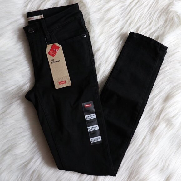 NWT Levis Jeans Black Skinny Size 24 - Picture 2 of 6
